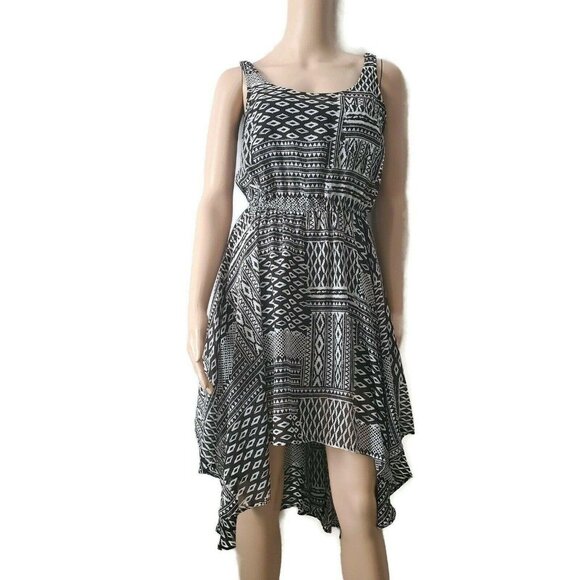 Fire Los Angeles Women’s Sleeveless Summer Dress Geometric Black White Sz Small - Picture 4 of 16